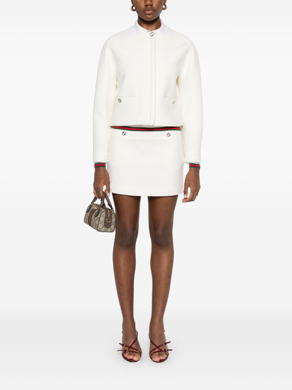 Gucci bouclé mini skirt - Wit