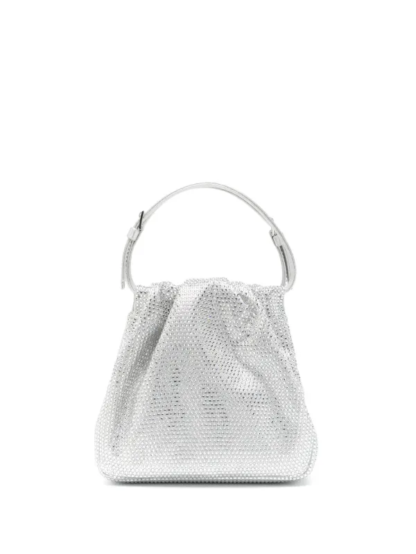 Amina Muaddi Vittoria Mini Bag in Silver