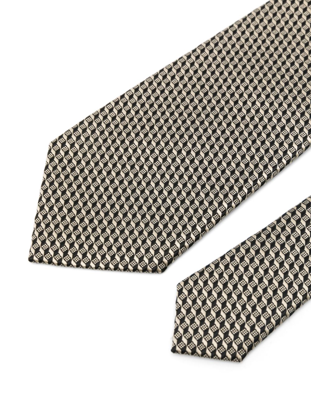 TOM FORD pattern-jacquard tie - Zwart