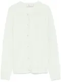 Blumarine rhinestone-logo cardigan - Green