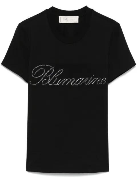 Blumarine playera con logo de strass