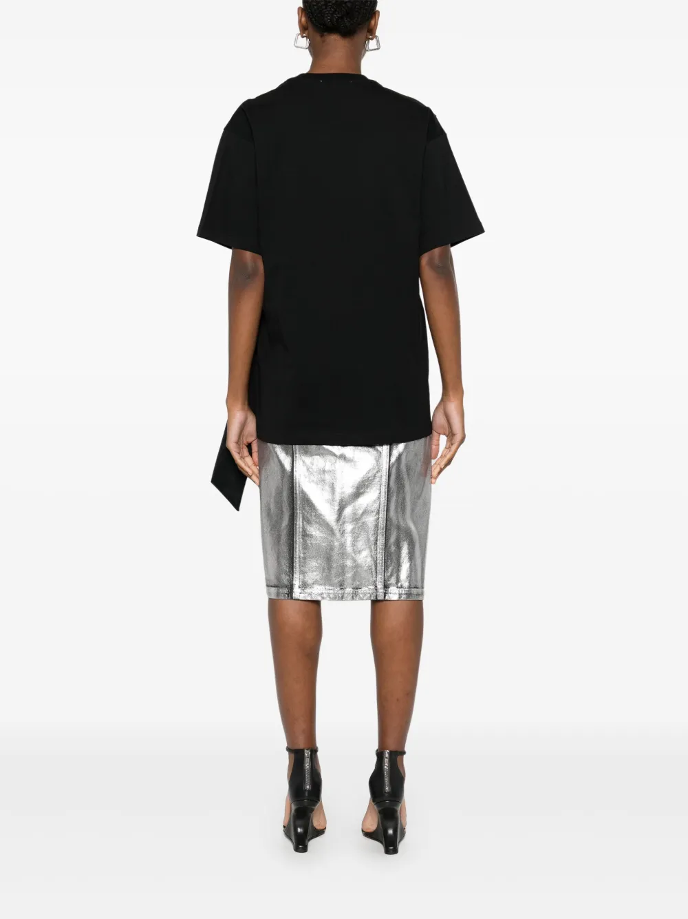 Blumarine T-shirt met logo van stras Zwart
