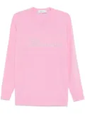 Blumarine logo-appliqué sweater - Pink
