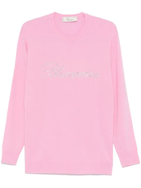 Blumarine suéter con aplique del logo