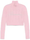 Blumarine rhinestone-logo sweater - Pink