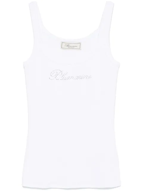 Blumarine logo-appliqué tank top
