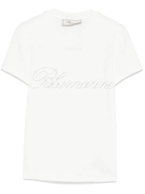 Blumarine playera con logo de strass