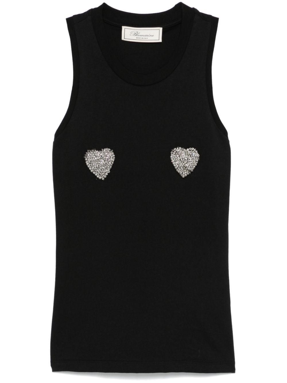 heart-appliqué tank top