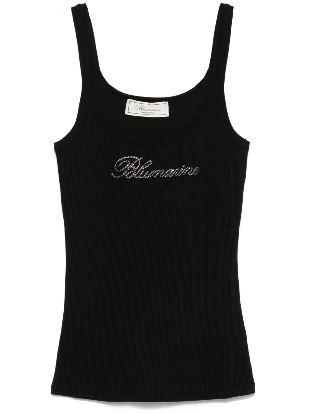 rhinestone-logo tank top