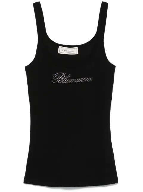 Blumarine rhinestone-logo tank top