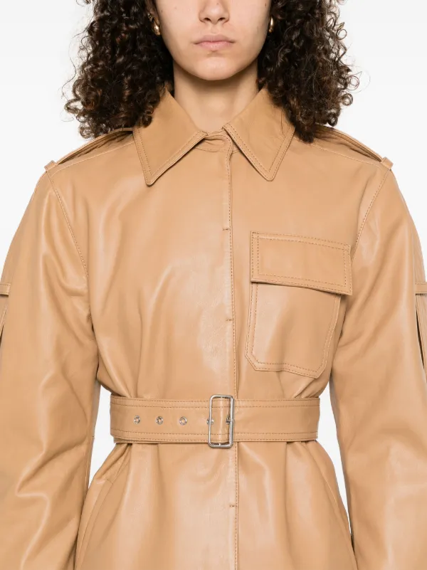 Victoria Beckham Leather Jacket | Brown | FARFETCH