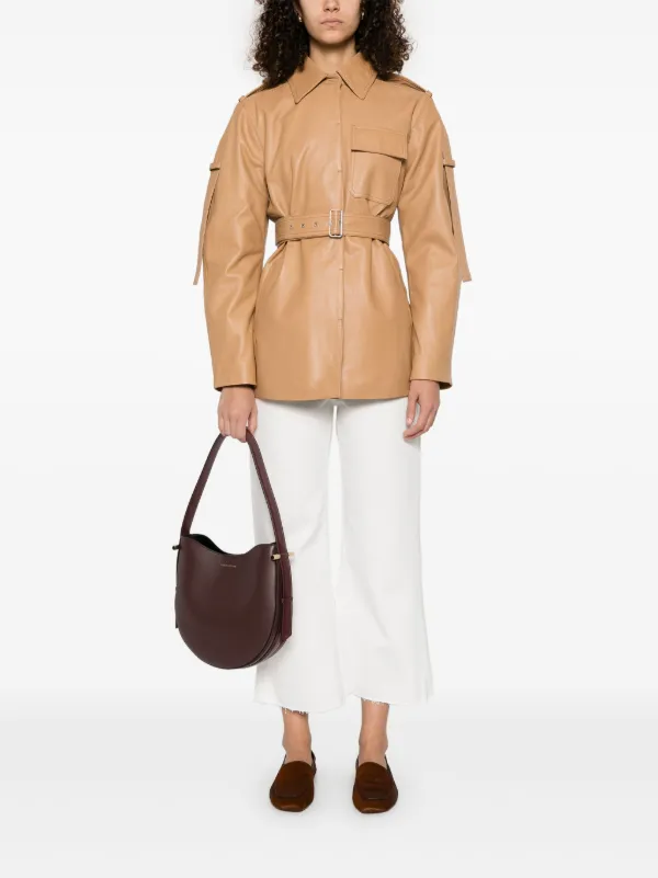 Victoria Beckham レザージャケット | ブラウン | FARFETCH JP