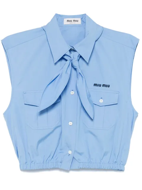 Miu Miu logo-embroidered shirt