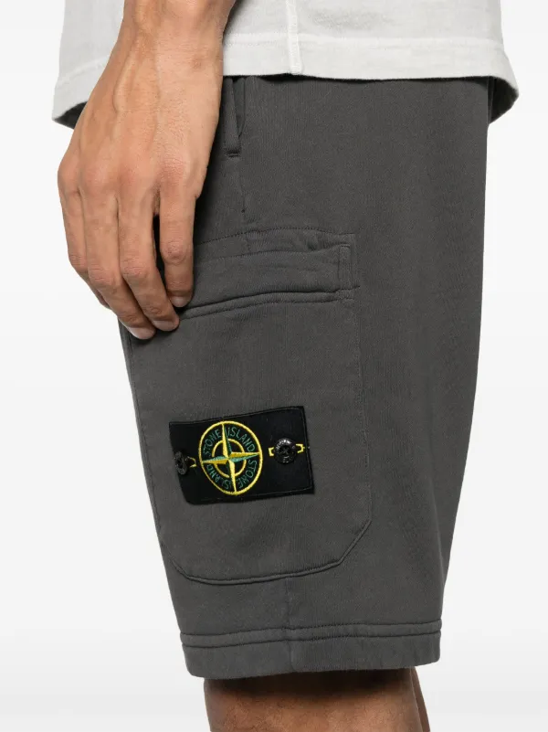 Stone Island Compass badge Track Shorts Grey FARFETCH UK