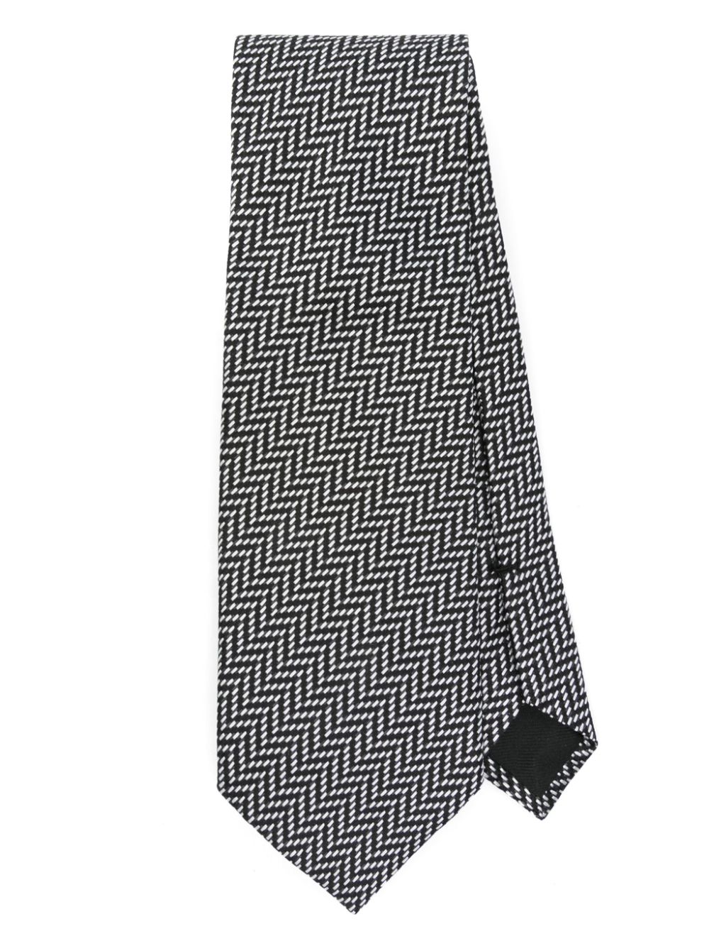 TOM FORD chevron-pattern tie - Black