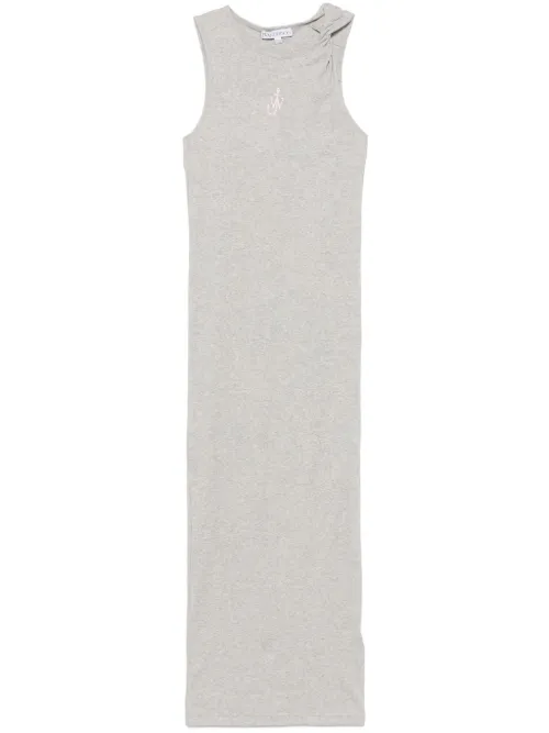 Robe longue en coton à logo brodé - JW Anderson - Modalova