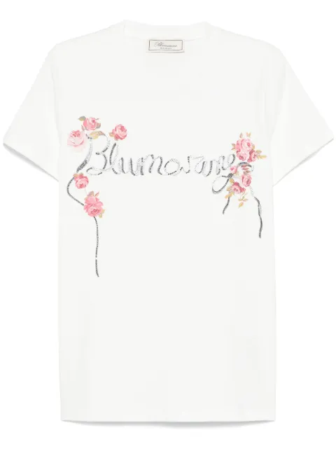 Blumarine rhinestone-logo T-shirt