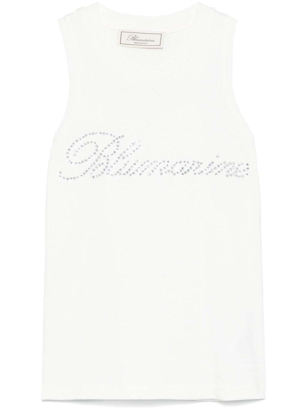 rhinestone-logo tank top