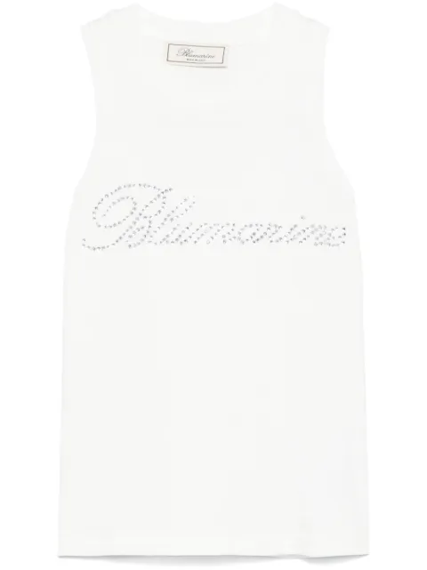 Blumarine camiseta con logo de strass