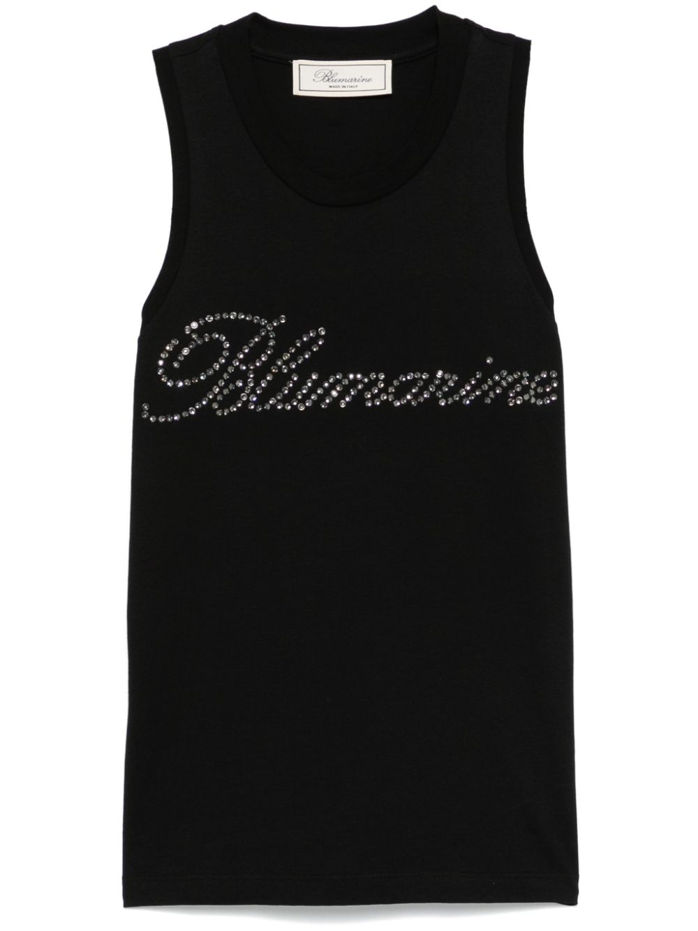 rhinestone-logo tank top