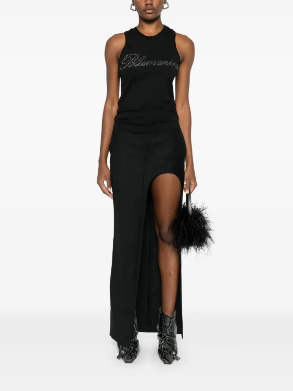ブルマリン　タンクトップ Blumarine ラインストーンロゴ タンクトップ | ブラック | FARFETCH JP