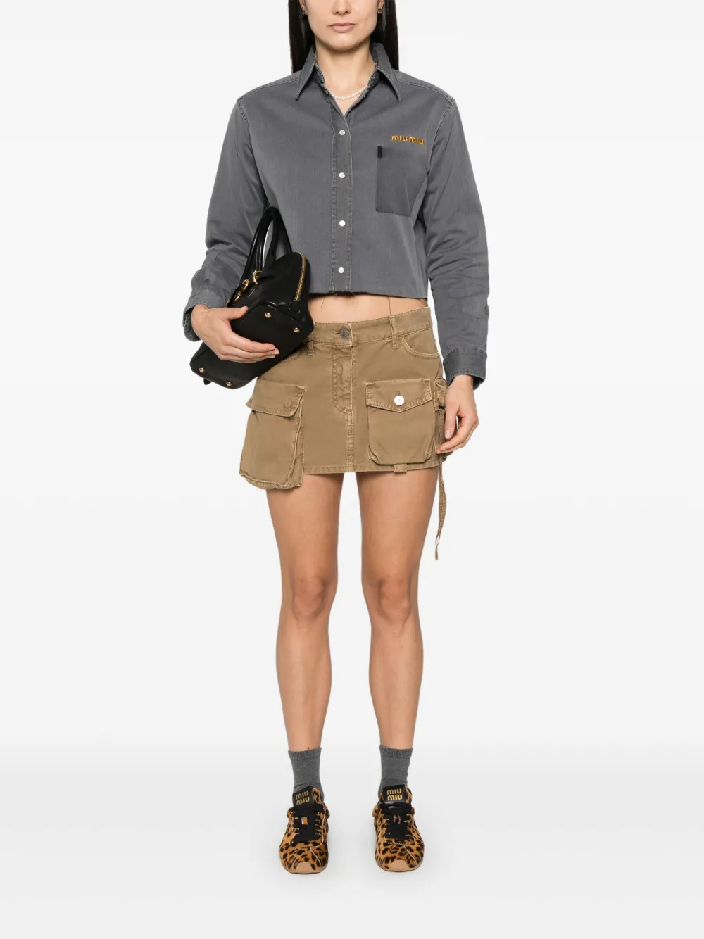 Miu Miu Denim blouse - Grijs