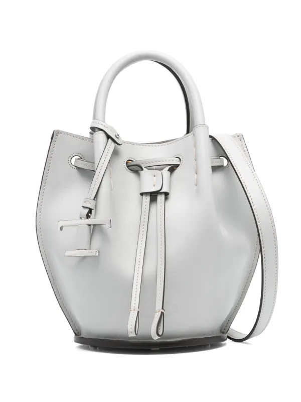 Tod's Mini Logo-charm Bucket Bag in Grey