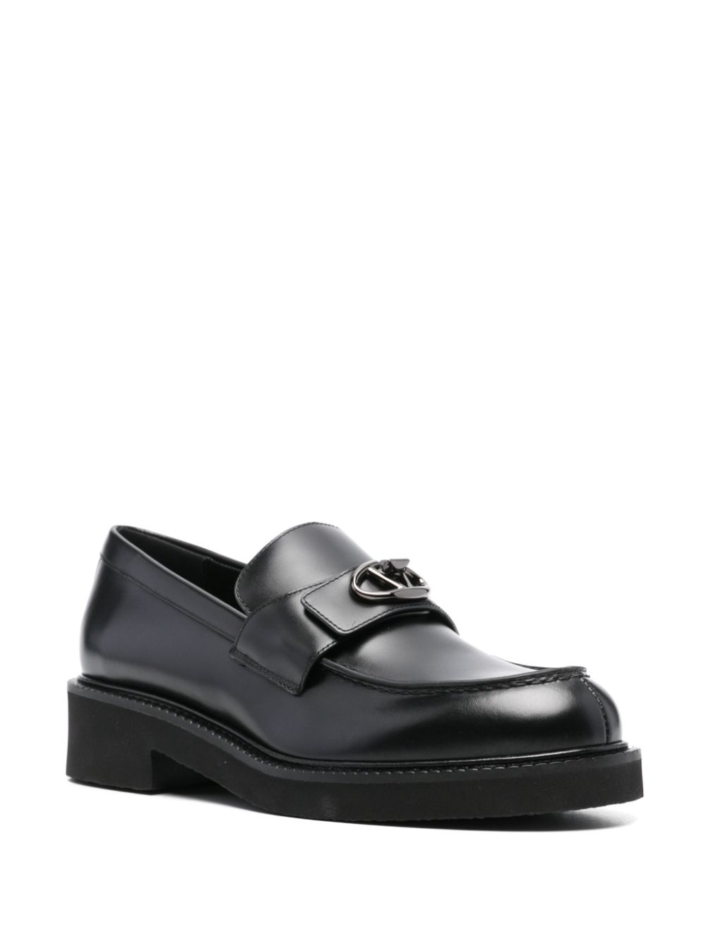 Valentino Garavani VLogo leren loafers - Zwart