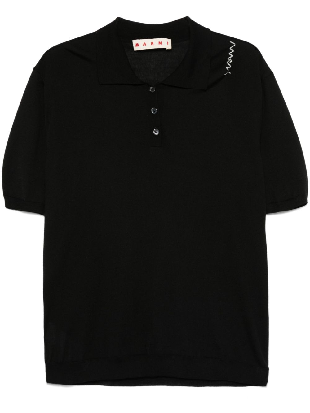 Marni knitted polo top - Black