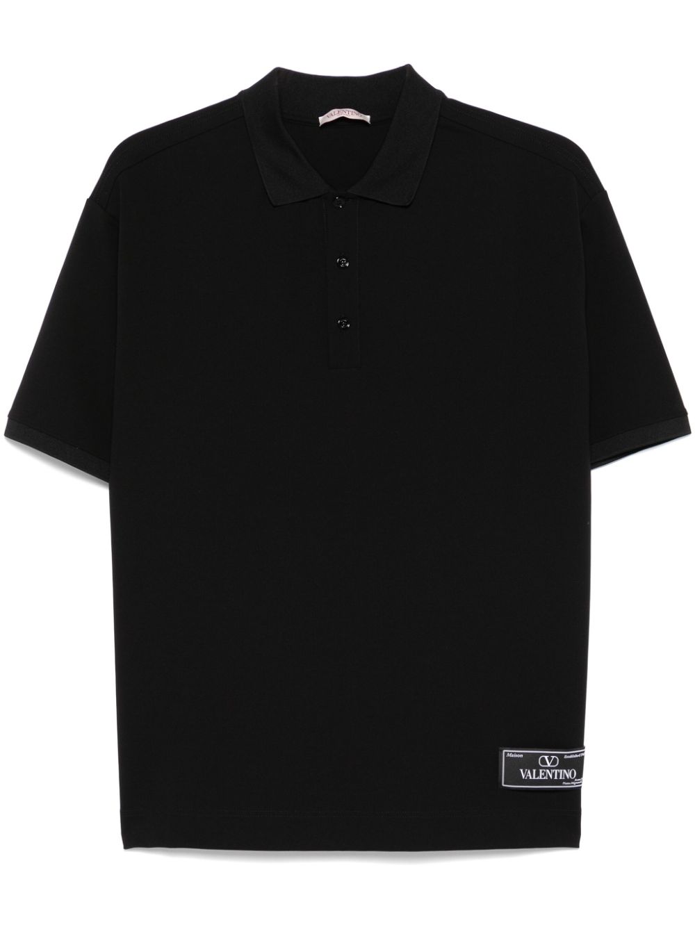 Valentino Garavani logo-patch polo shirt - Black