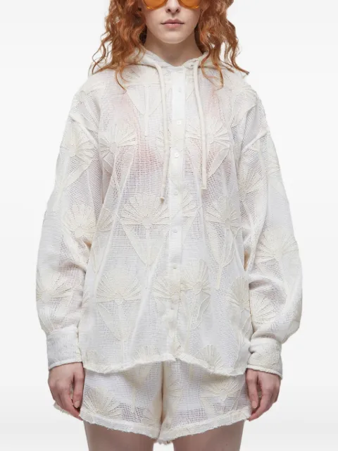 Osklen embroidered hooded shirt