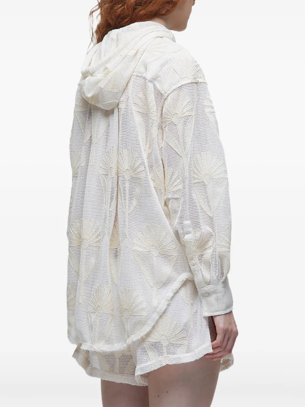 Osklen Blouse met capuchon en borduurwerk Wit