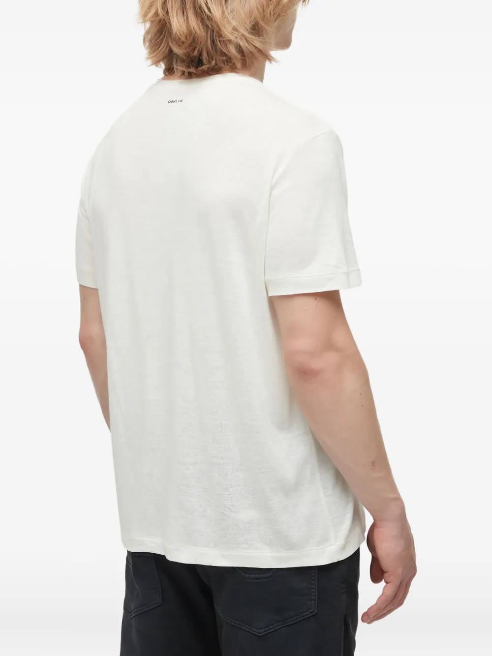 Osklen Flower-print Linen T-shirt In Neutral