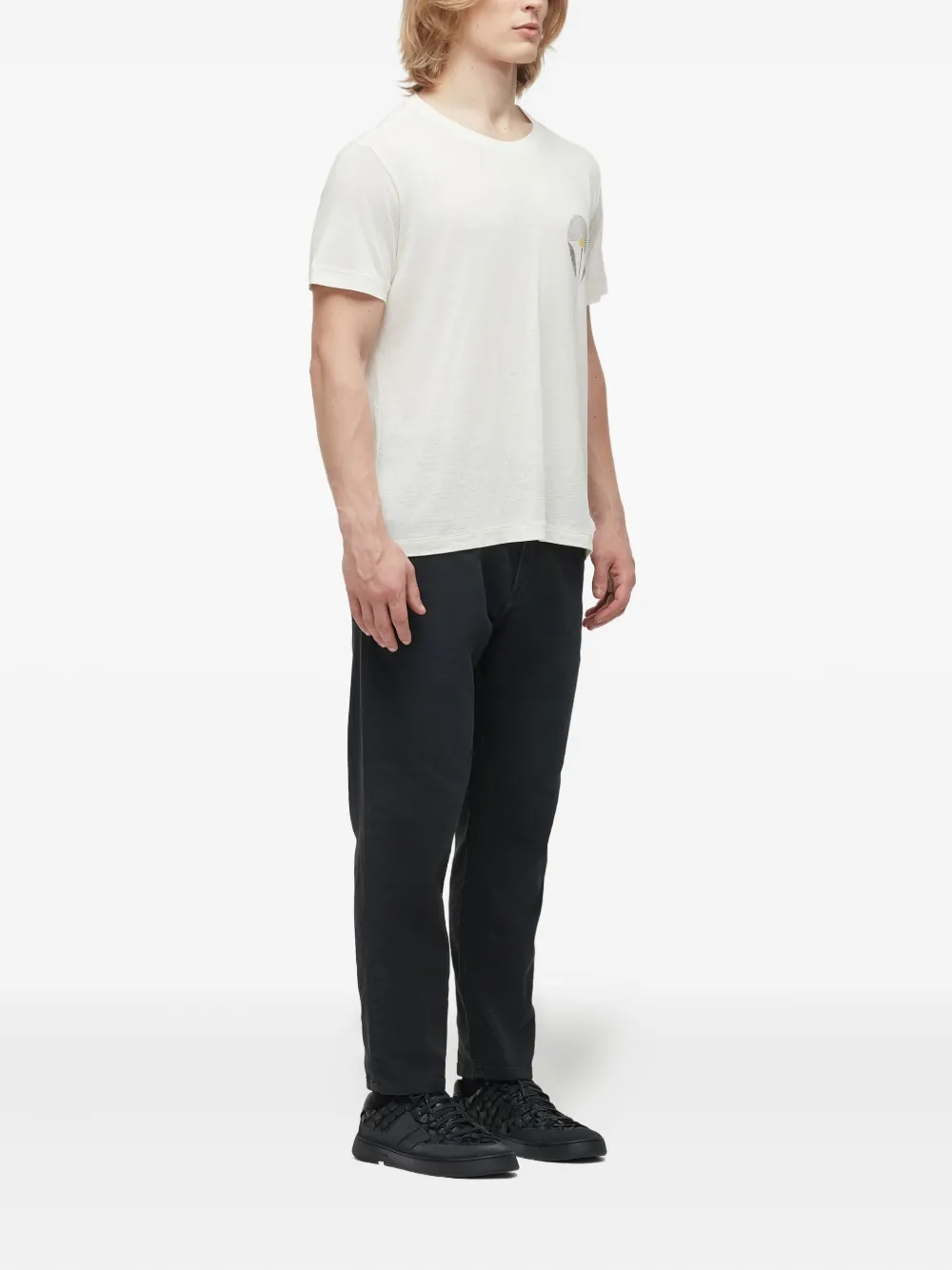 Osklen Linnen T-shirt met bloemenprint - Beige