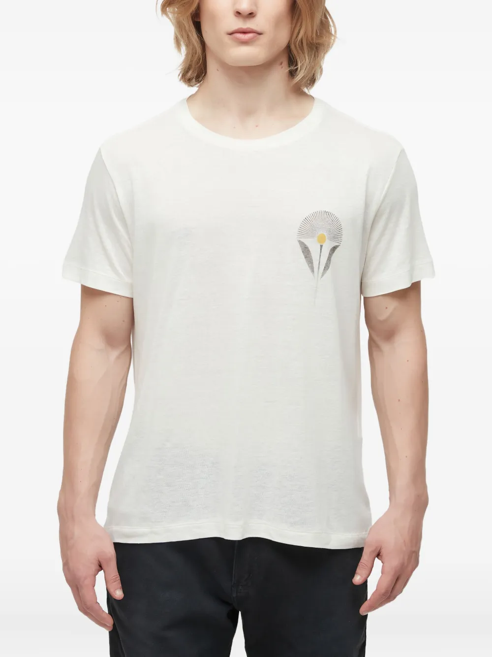 Osklen flower-print linen T-shirt | Neutrals | Image 1