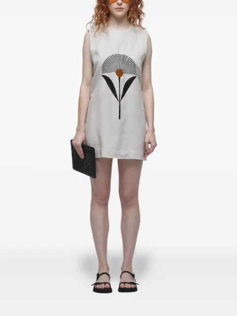 Osklen Reto Bordado Sunflower sleeveless mini dress