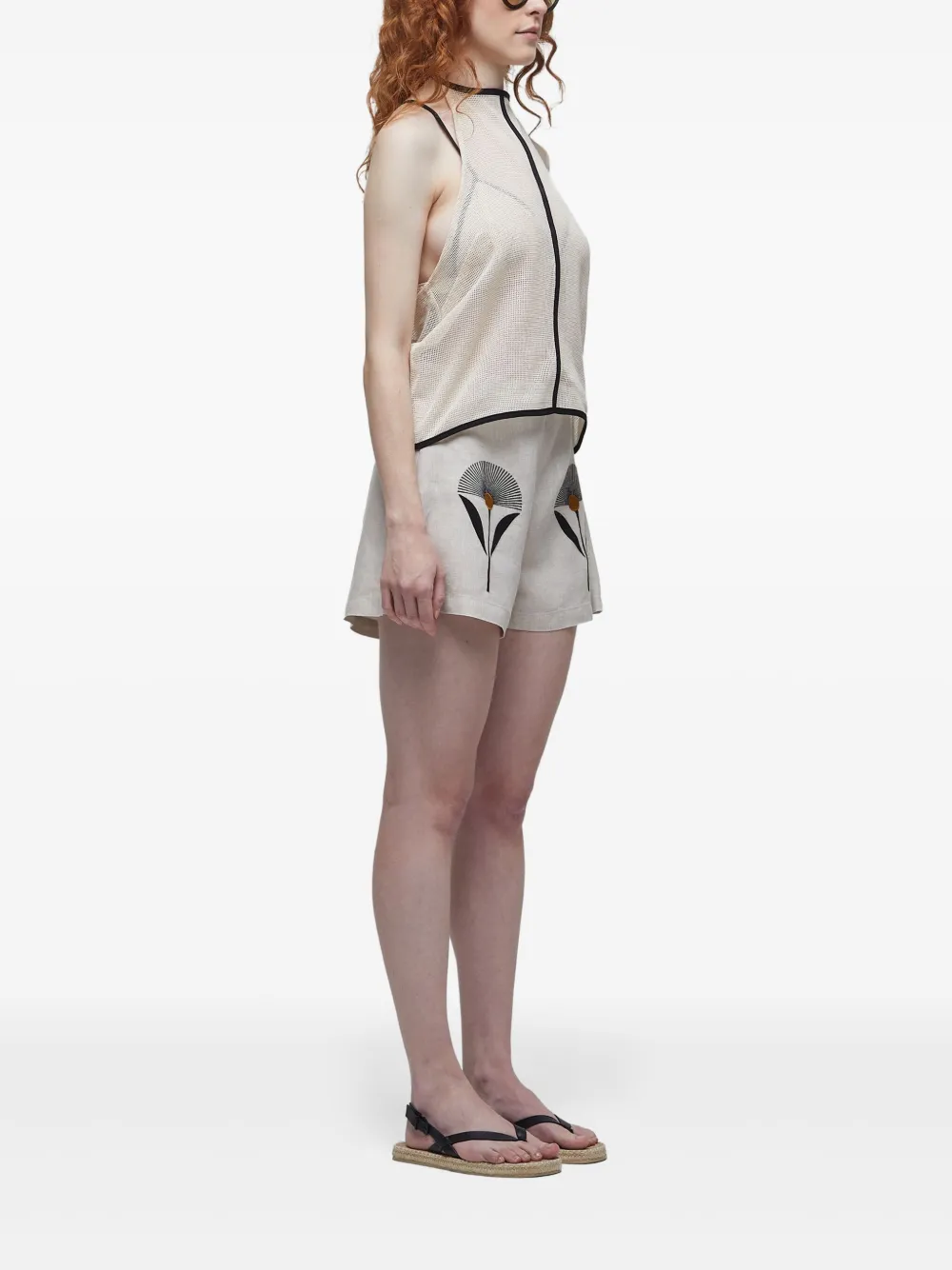 Osklen Linnen shorts Beige