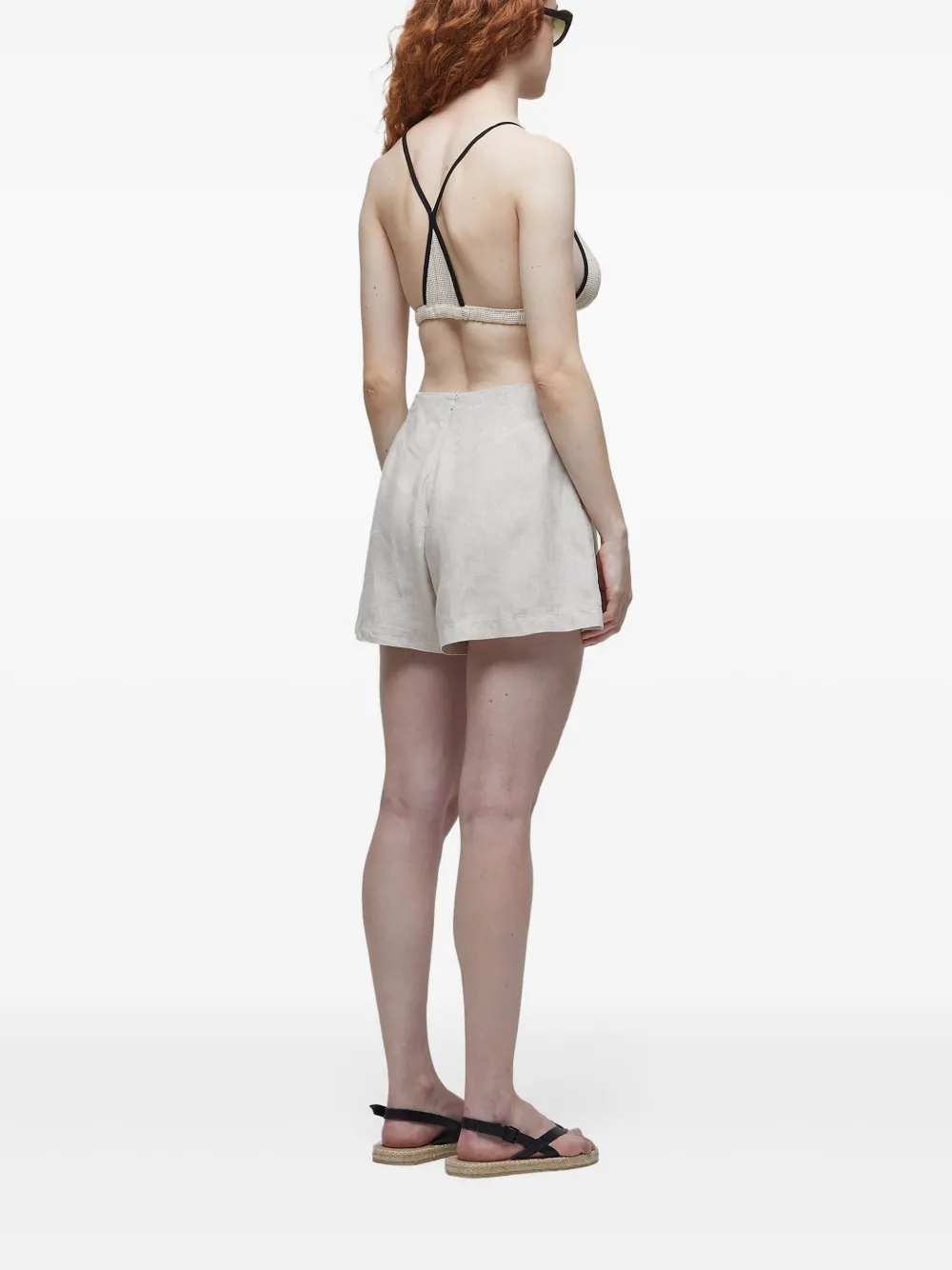Osklen Linnen shorts Beige