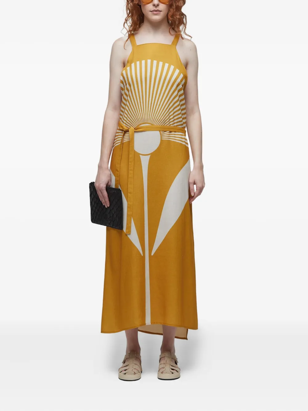 Osklen Sunflower midi-jurk Geel