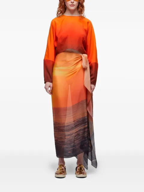 Osklen sunset-print scarf