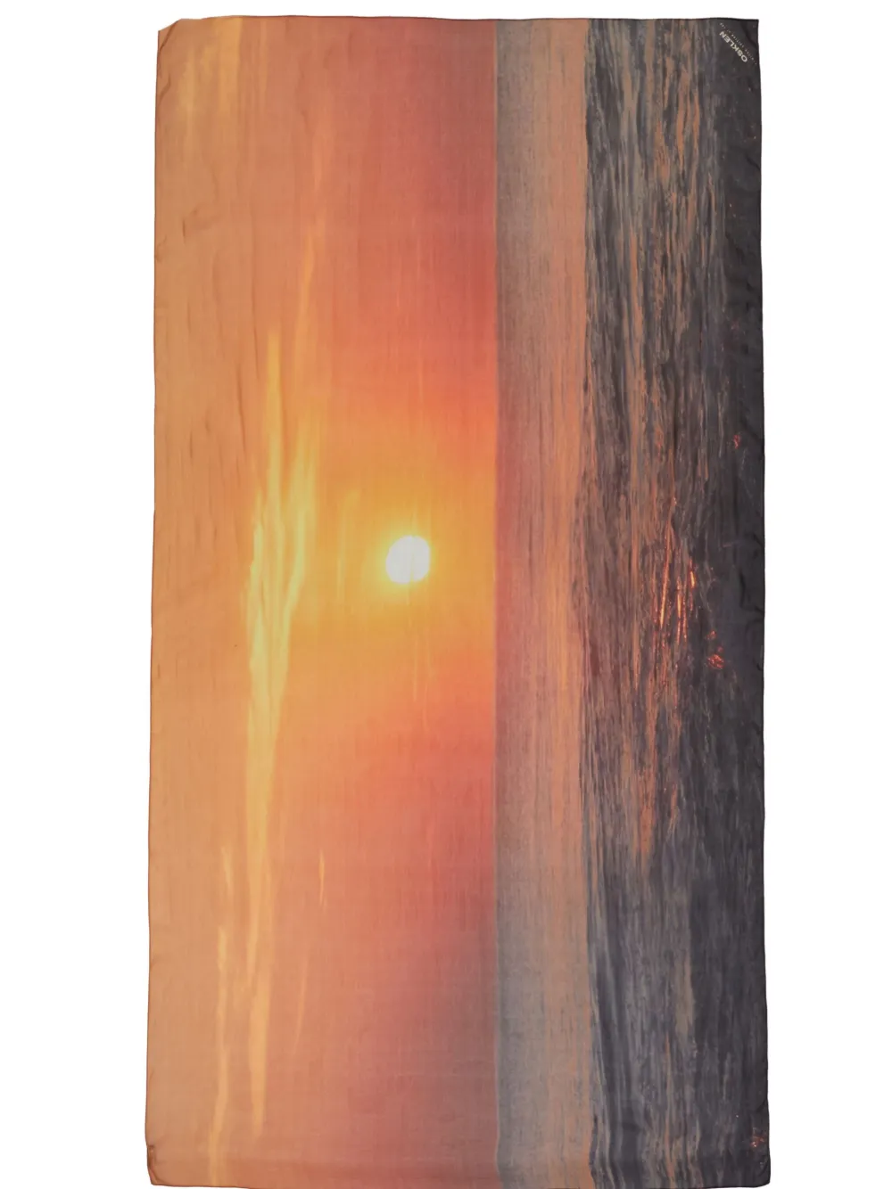Osklen Sjaal met zonsondergang print Oranje