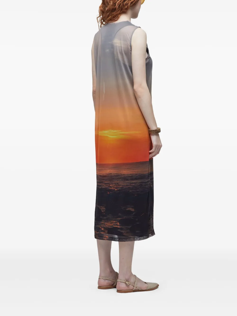 Osklen Tulen jurk met Sunset-print Grijs