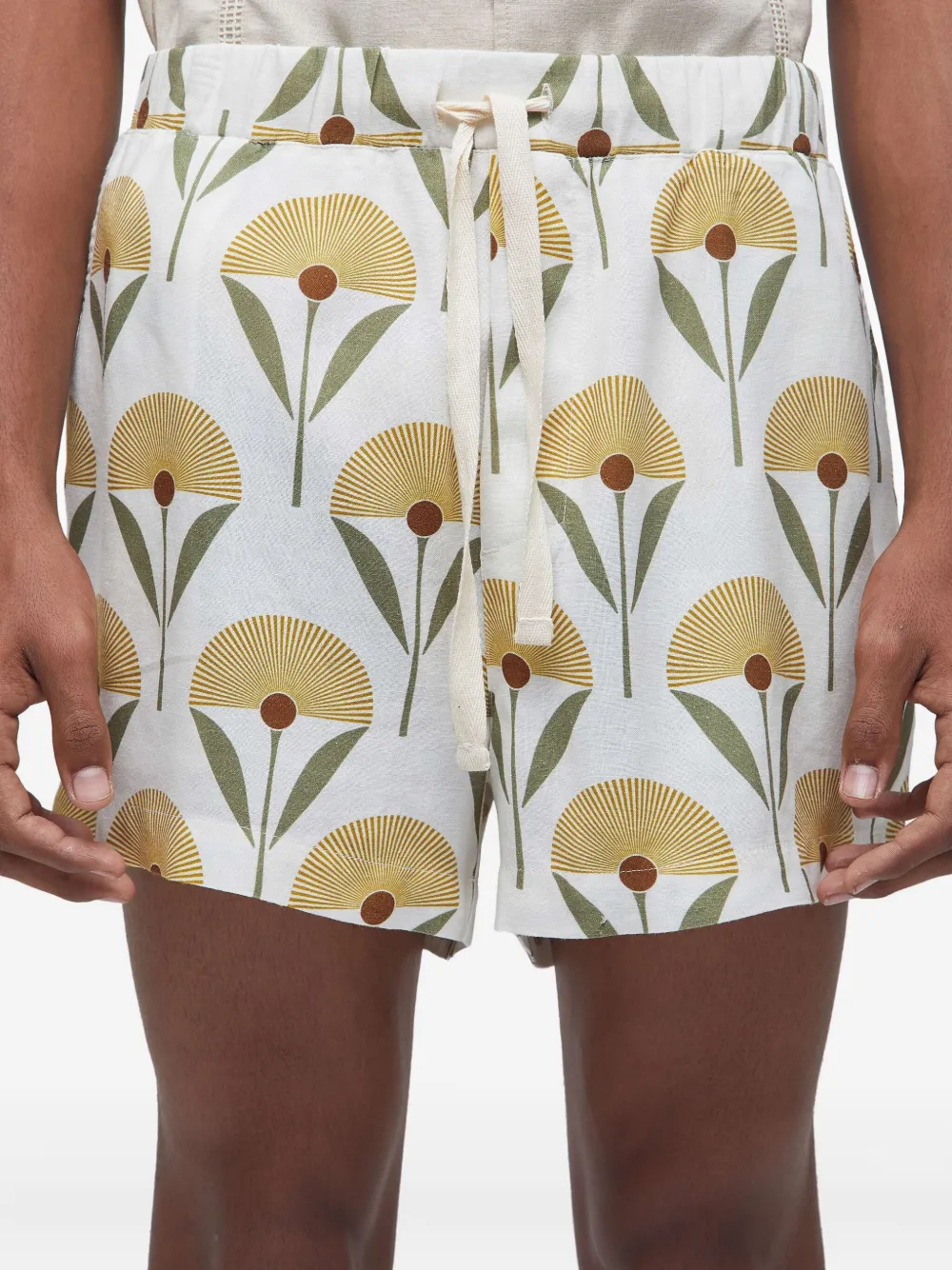 Osklen PJ Sunflower shorts met trekkoord Wit