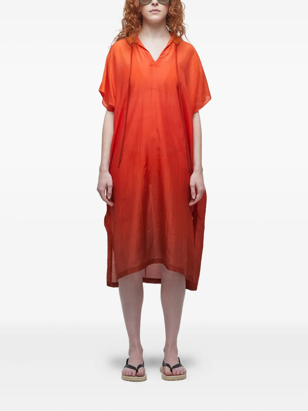 Osklen Sunset midi-jurk met capuchon Rood
