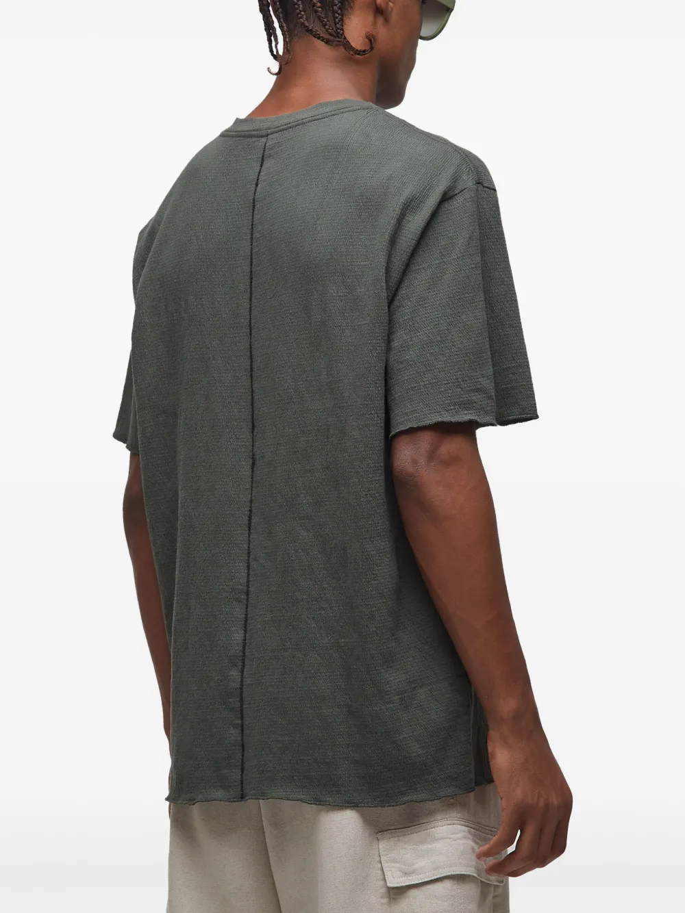 Osklen T-shirt met textuur en korte mouwen Groen