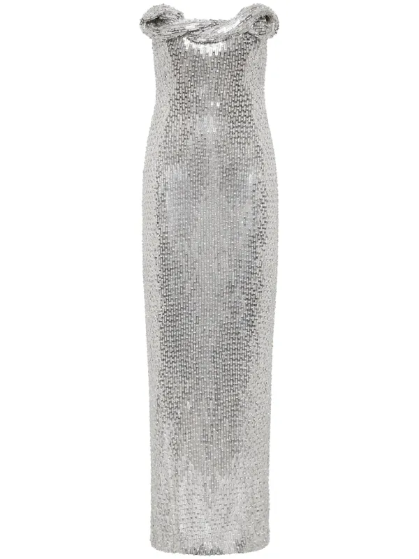 Robe Jersey Grise Rachel Pally Taille XS - Coupe Froncée, Longueur Genou, Occasion Très Bon état