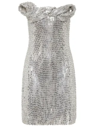 Rachel Gilbert Rosalie Mini Dress | Silver | FARFETCH