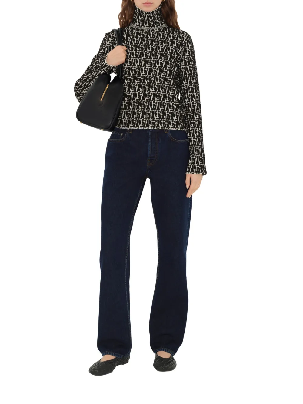 Burberry B Charm-intarsia Sweater In Neutrals