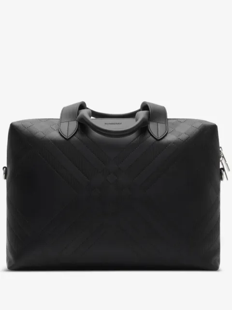 Burberry embossed Check briefcase