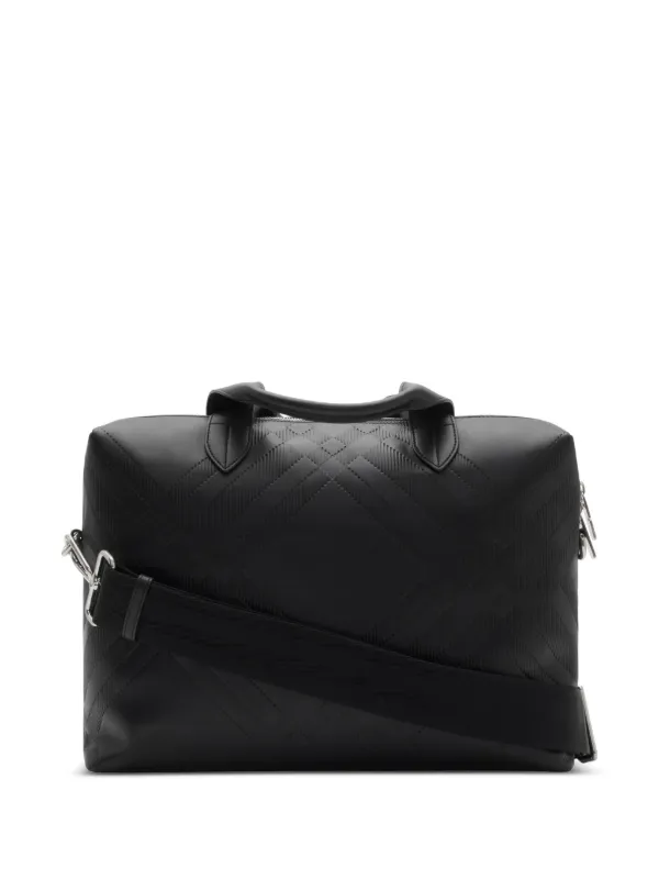 Burberry チェック ビジネスバッグ | ブラック | FARFETCH JP